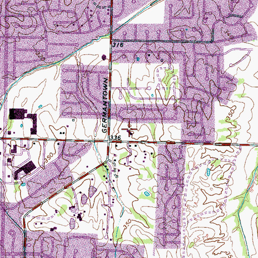 Topographic Map of Cornerstone Institutional Baptist Church, TN