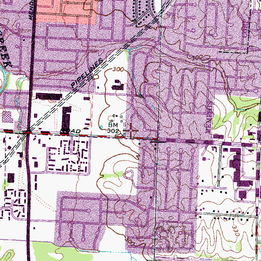 Topographic Map of Crestview Baptist Church, TN