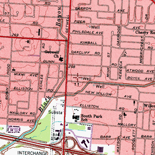 Topographic Map of Cross Temple Church of God in Christ, TN
