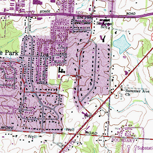 Topographic Map of Cross-Way Church, TN