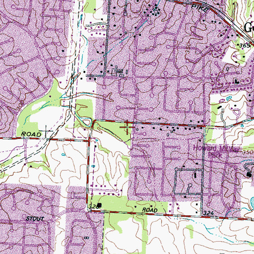 Topographic Map of Cumberland Presbyterian Church of Germantown, TN