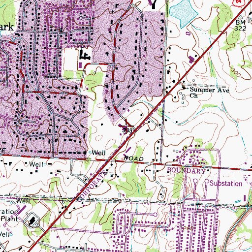 Topographic Map of Decatur Trinity Christian Church, TN
