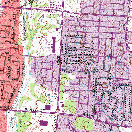 Topographic Map of East Side Baptist Church, TN