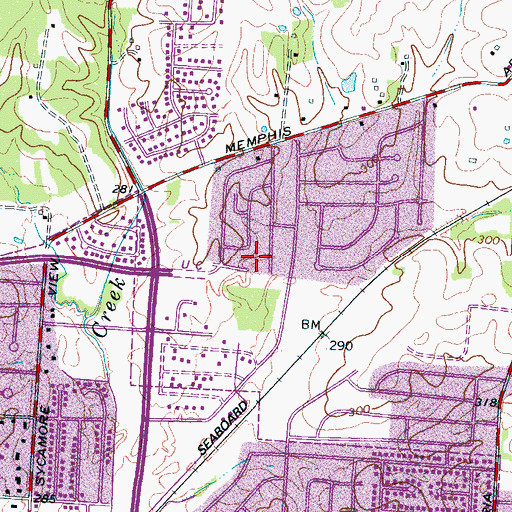 Topographic Map of Eastside Church of God, TN
