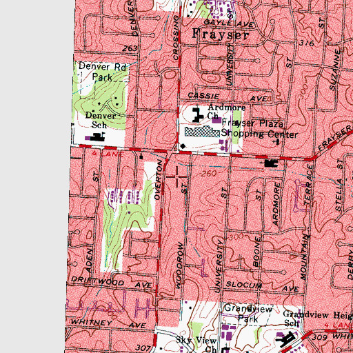 Topographic Map of Emanuel Church of the Nazarene, TN