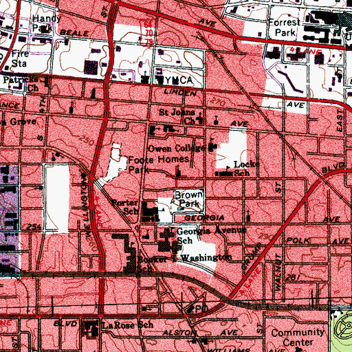 Topographic Map of Emmanuel Episcopal Center, TN