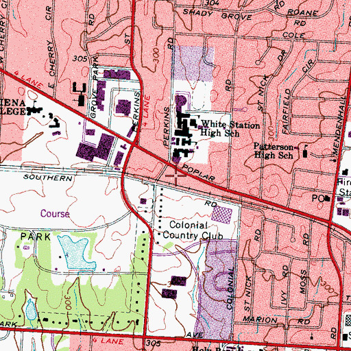 Topographic Map of Eudora Baptist Church, TN