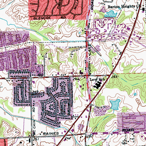 Topographic Map of Eureka True Vine Baptist Church, TN