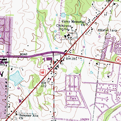Topographic Map of Faith Anglican Church, TN