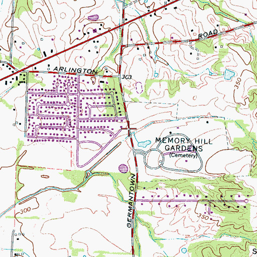 Topographic Map of Faith Baptist Church of Bartlett, TN