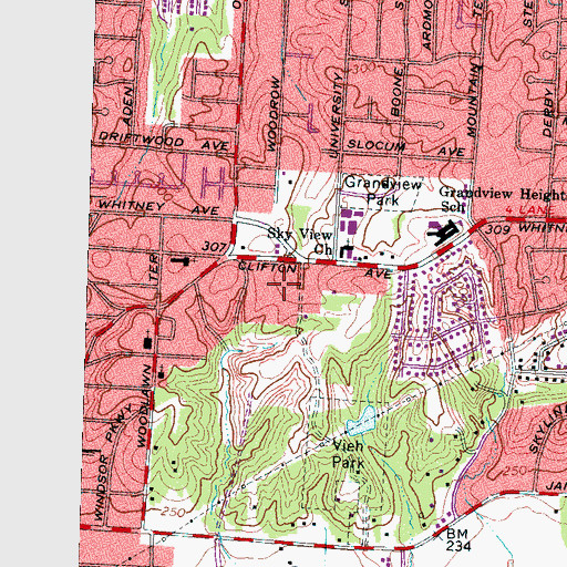 Topographic Map of Faith Fellowship Church of God in Christ, TN