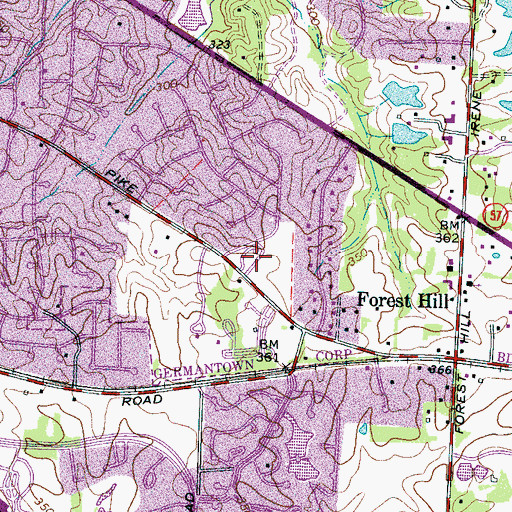 Topographic Map of Faith Presbyterian Church, TN