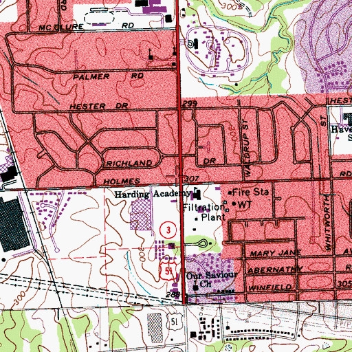 Topographic Map of Faith Temple Holiness Church, TN