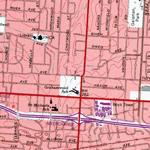 Topographic Map of Family Tabernacle Church of God, TN