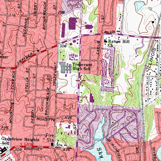 Topographic Map of Featherstone Temple Christian Methodist Episcopal Church, TN