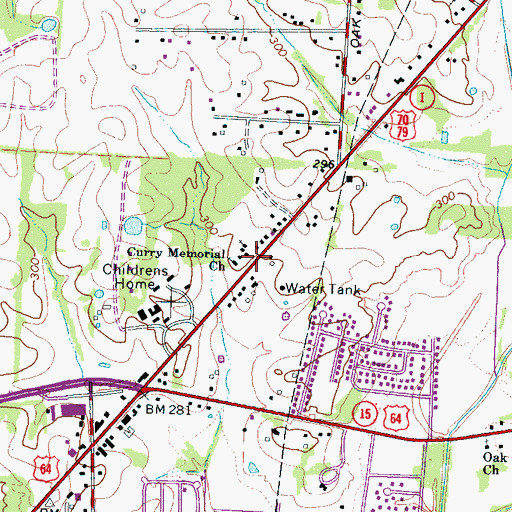 Topographic Map of Fellowship Baptist Church of Bartlett, TN