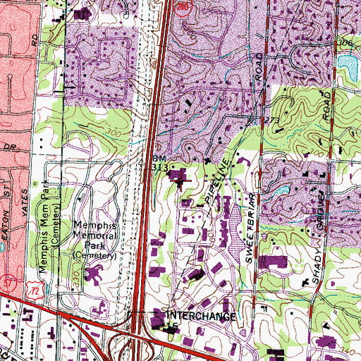 Topographic Map of First Evangelical Church, TN