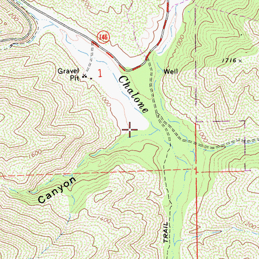 Topographic Map of Frog Canyon, CA