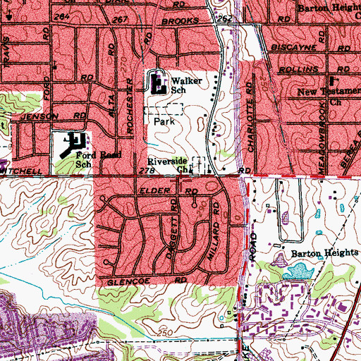 Topographic Map of Ford Chapel African Methodist Episcopal Zion Church, TN