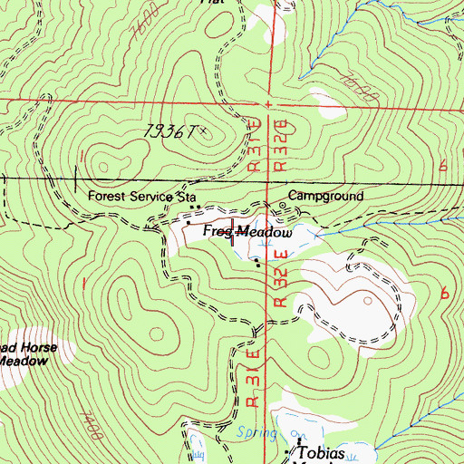Topographic Map of Frog Meadow, CA