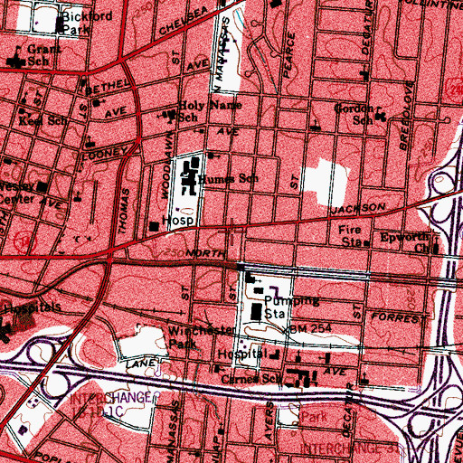 Topographic Map of Get Right Church of God in Christ, TN
