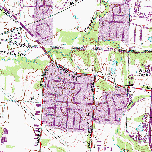 Topographic Map of Gloria Dei Lutheran Church, TN
