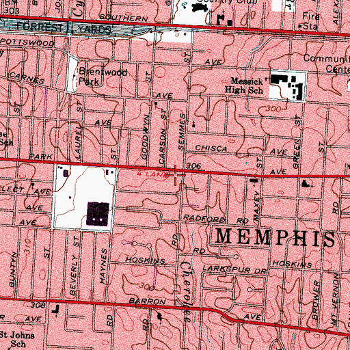 Topographic Map of Glory To God Love Ministries, TN