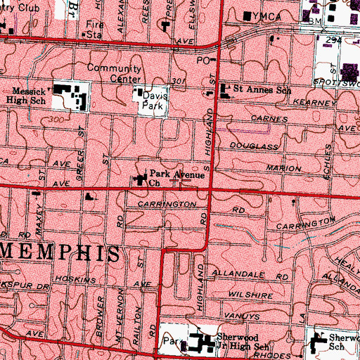 Topographic Map of God Holy Word Church, TN