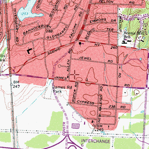 Topographic Map of Golden Gate Cathedral, TN