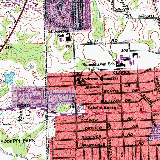 Topographic Map of Golden United Methodist Church, TN