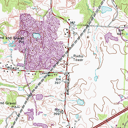 Topographic Map of Great Oaks Church of Christ, TN