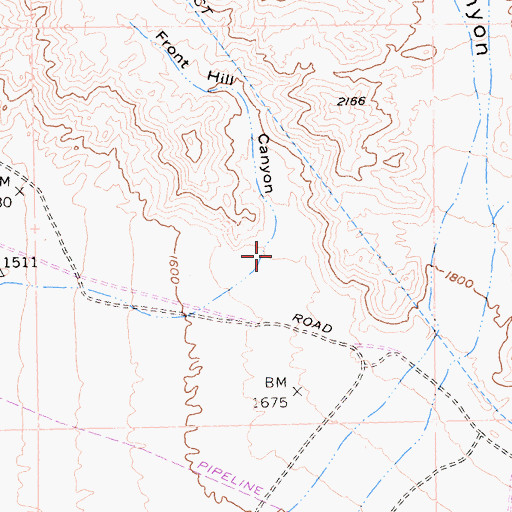Topographic Map of Front Hill Canyon, CA