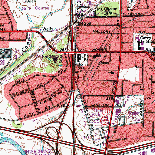 Topographic Map of Greater Faith Cathedral, TN