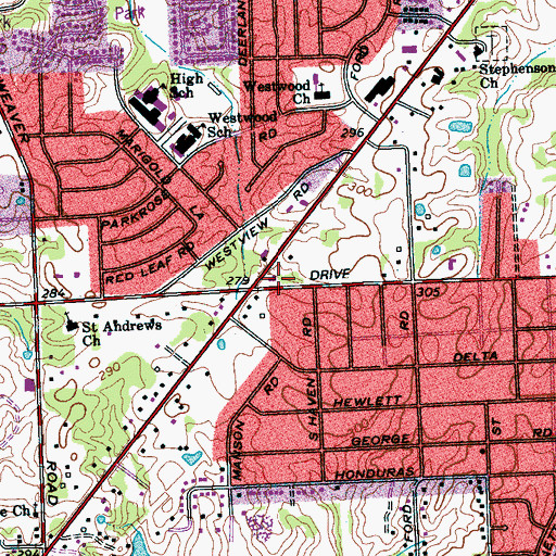 Topographic Map of Greater Faith Church of Deliverance, TN