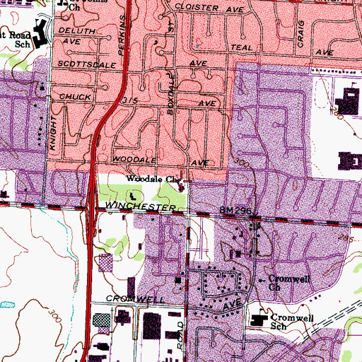 Topographic Map of Greater Harvest Church of God in Christ, TN
