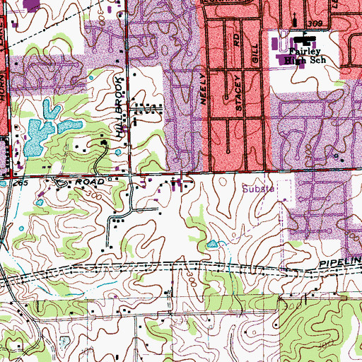 Topographic Map of Greater Lakeview Baptist Church, TN