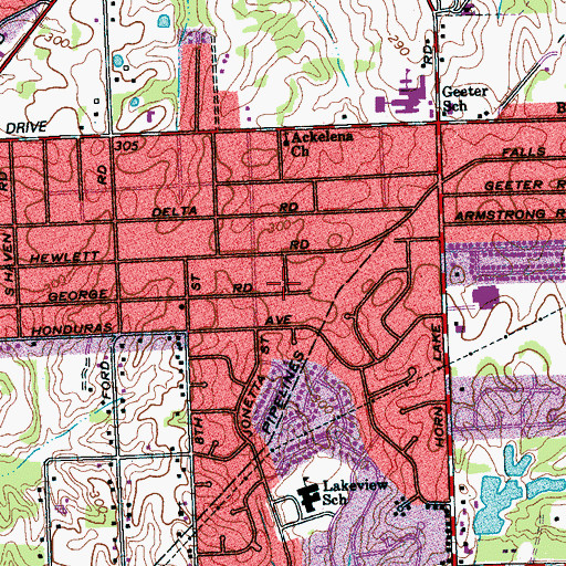 Topographic Map of Greater New Bethel Baptist Church, TN
