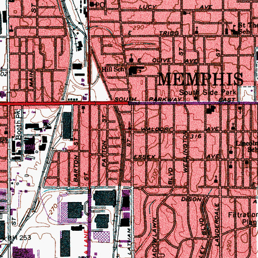 Topographic Map of Greater New Jerusalem Missionary Baptist Church, TN