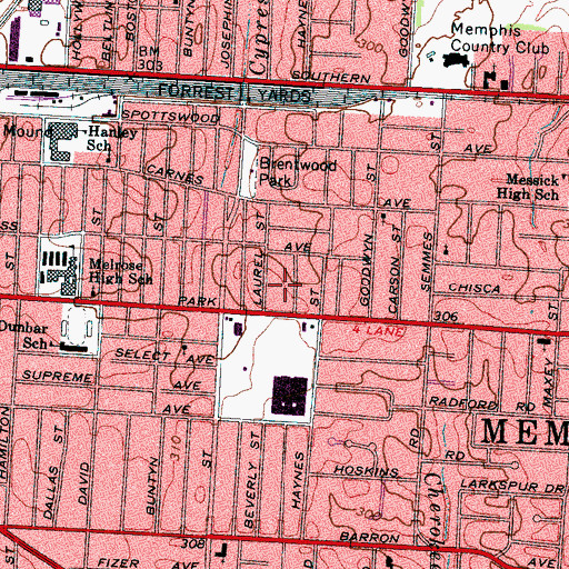 Topographic Map of Greater New Shiloh Baptist Church, TN