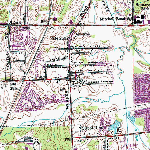 Topographic Map of Greater Saint Mark Church of God in Christ, TN