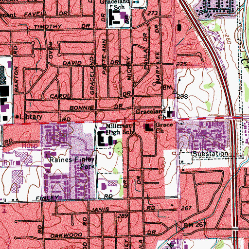 Topographic Map of Greater Saint Paul Baptist Church, TN