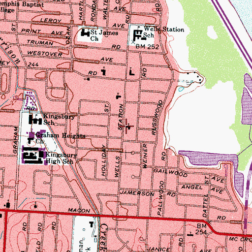 Topographic Map of Greater United Independent Christian Church, TN