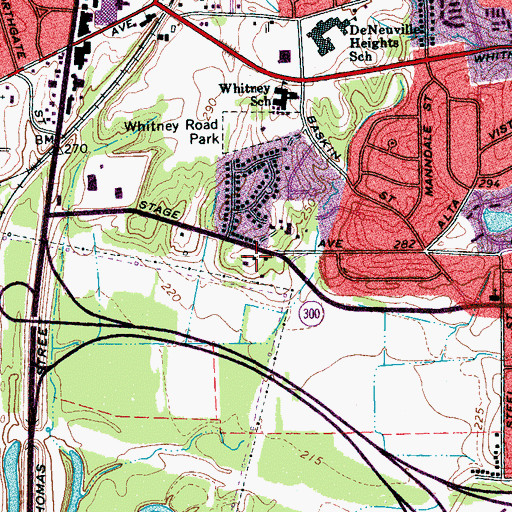 Topographic Map of Greenlaw Baptist Church, TN