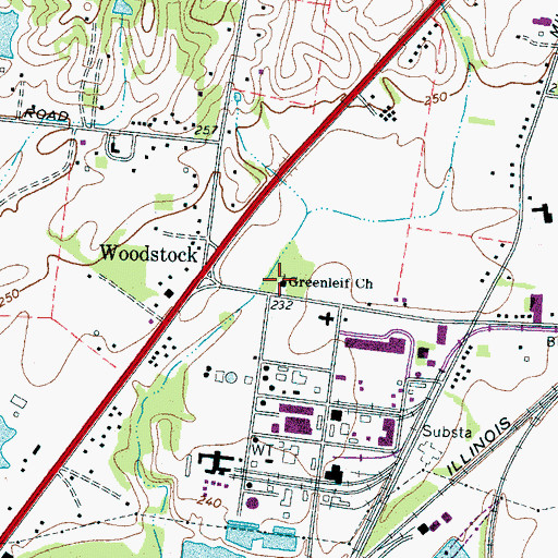 Topographic Map of Greenleaf Christian Methodist Episcopal Church, TN