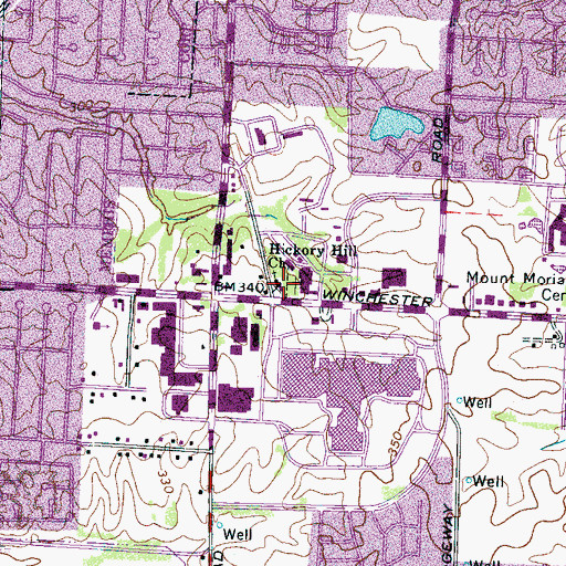Topographic Map of Hickory Hill Missionary Baptist Church, TN