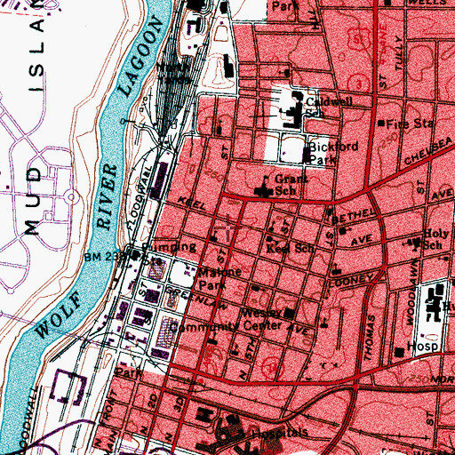 Topographic Map of Holy Chapel Missionary Baptist Church, TN