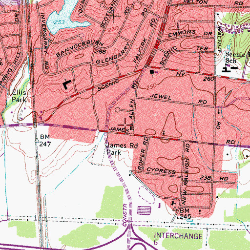 Topographic Map of Holy City Church of God in Christ, TN