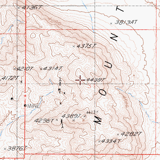 Topographic Map of Fry Mountains, CA