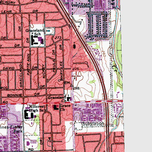 Topographic Map of Holy Temple Cathedral of Deliverance, TN