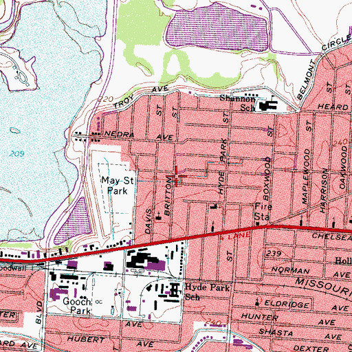 Topographic Map of Homeland Church of God in Christ, TN